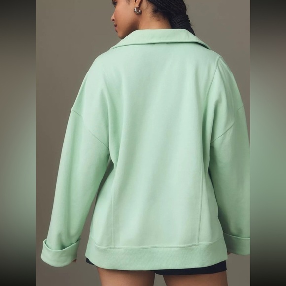 Pilcro x Anthropologie Johnny Collar Pullover In Green Women's Size M - Picture 3 of 8